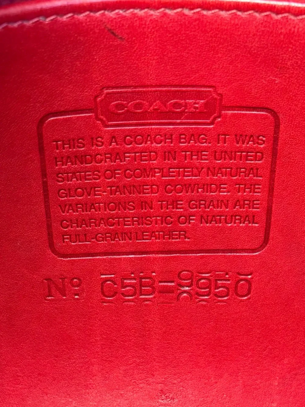 Vintage COACH Red Janice Legacy Zip Red Leather Crossbody 9950 RARE EUC - Picture 6 of 17